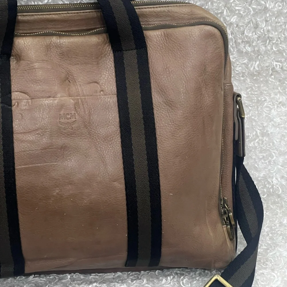 McM briefcase messenger document laptop office sling crossbody bag